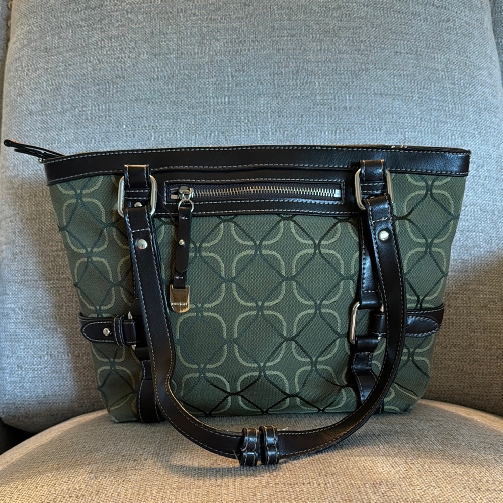 Nine West Green and Black Shoulder Bag